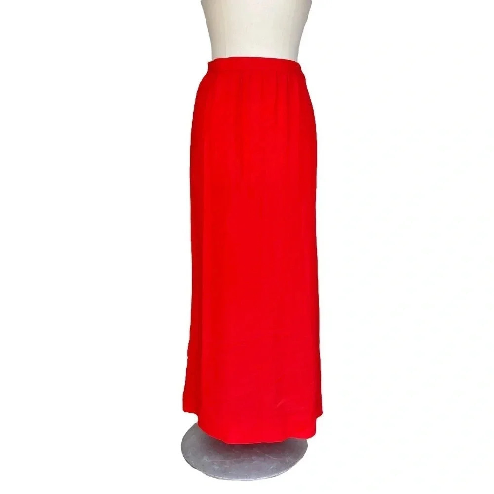 GIVENCHY x BERGDORF GOODMAN Size 40 Red Vintage Long Straight Cocktail Skirt